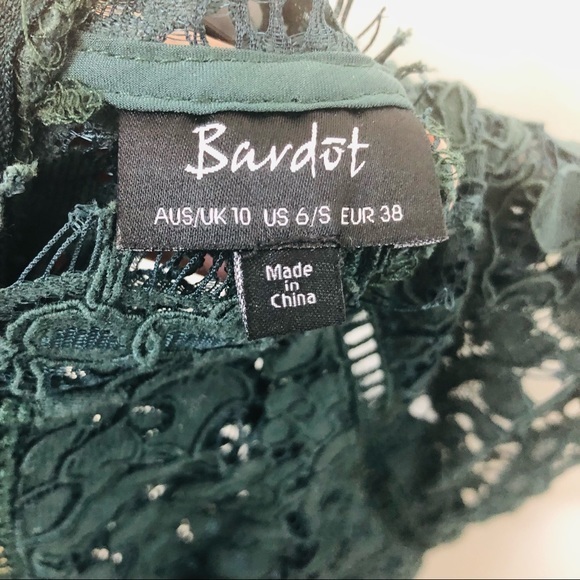 SOLD Bardot Deep Emerald Green "PARIS" Lace Overlay Dress- Size 6/S - Picture 10 of 16